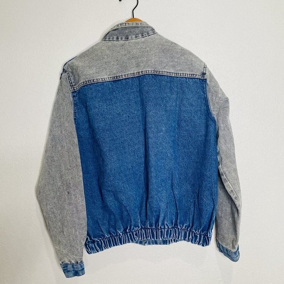 Ciotti Denim Vtg Jean Jacket Bomber Sz M Y2K Color Block Skater Streetwear 80s - Picture 10 of 13